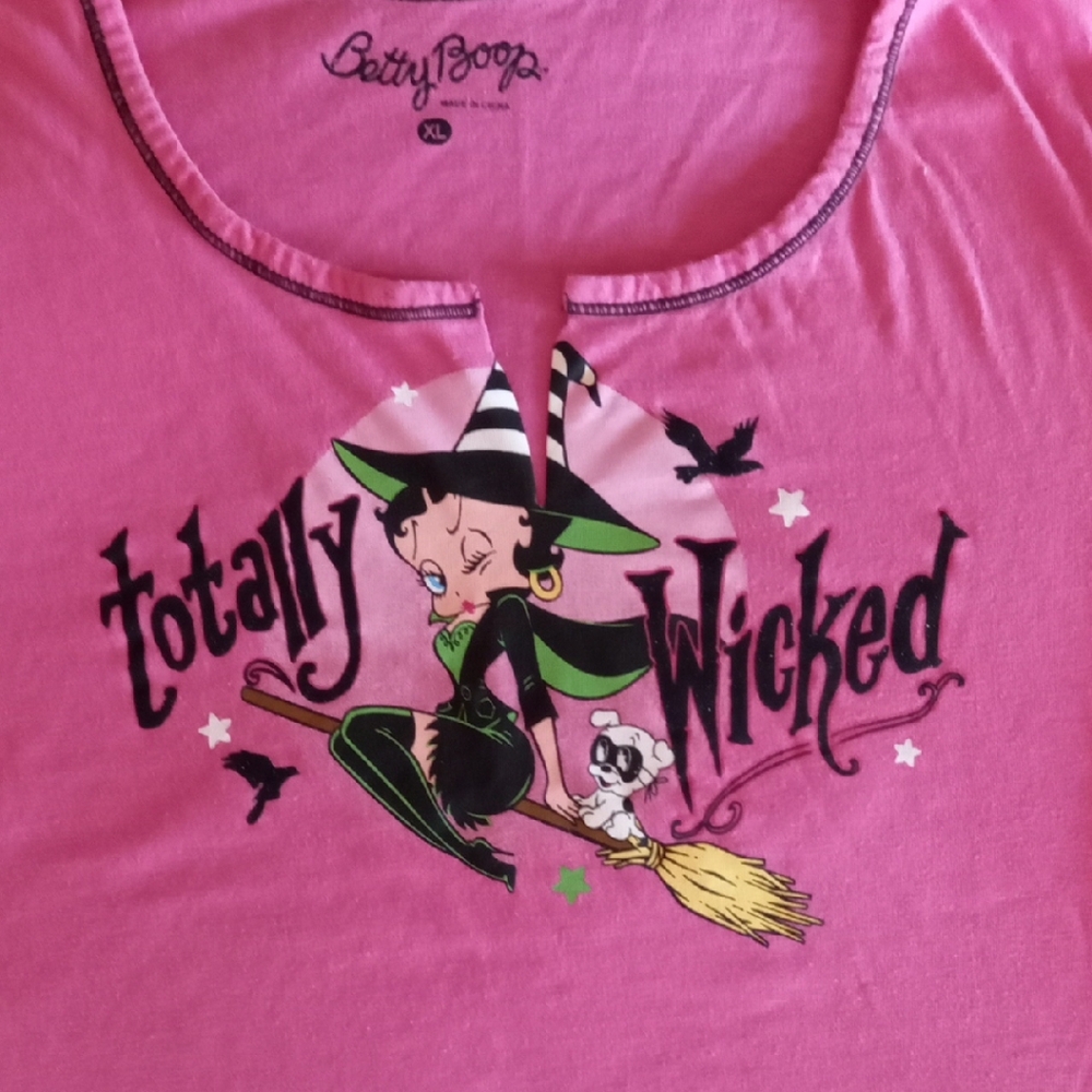 Betty Boop Pink Witch Graphic Top